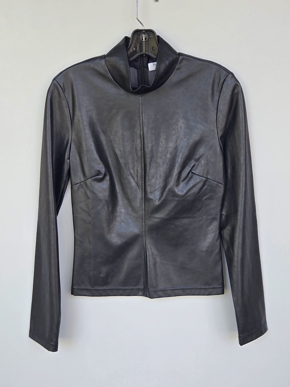 BABATON Black Faux Leather Long-Sleeve Shirt - Size 6